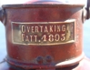 Stern Light, Overtaking Painted Tin Lantern, label