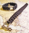 Mariner Rope Bracelet with stainless steel shackle -- large shackles shown
