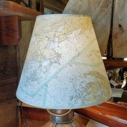 Large (16") Nautical Chart Lamp Shade - Mid-Coast Maine