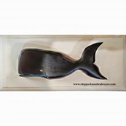 Tiny Whimsical Black whale on Plaque
