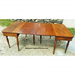 A Fine Pair of American Sheraton Cherry and Mahogany Dining Banquet Table