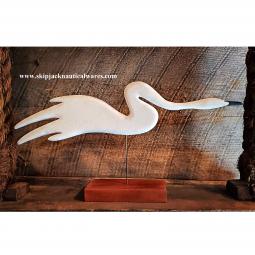 Miniature Flying Swan Wood Carving