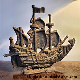 "Mayflower 1620" Antique Cast Iron Nautical Door Stop