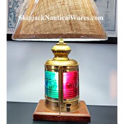 All Brass Combination Port/Starboard Bow Light Nautical Table Lamp