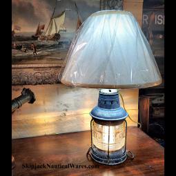 Antique Triplex Anchor Lantern- Nautical Table Lamp