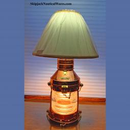 Copper anchor lantern table lamp