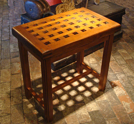 Nautical Teak Grate Occasional Table