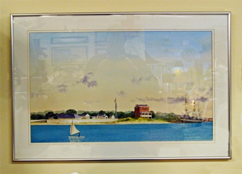 Fort Norfolk from the Elizabeth River, Original Watercolor Painting by J Robert Burnell ASMA