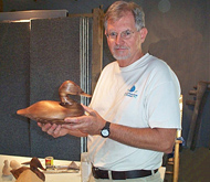 Gentry Childress at work at the Atlantic Wildfowl Museum, Viginia Beach, Virginia