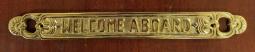 "WELCOME ABOARD" brass sign plaque, 11-1/2" (new)