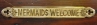 "MERMAIDS WELCOME" brass sign plaque, 11-1/2" (new)