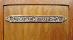 "Captain's Quarters" brass sign plaque, 12-1/2" (new)