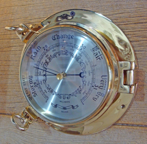 Nautical Brass Porthole Wall Barometer (new)
