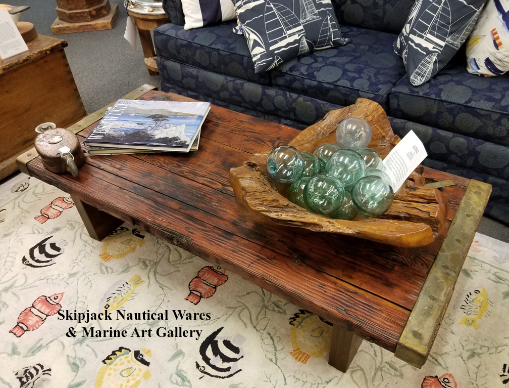Wwii Us Navy Liberty Ship Hatch Cover Coffee Table Skipjack Exceptional Nautical Coffee Table Produced Using An Authentic Wwii Era Liberty Ship Hatch Cover For The Top Features Thick Yellow Pine Boards W
