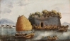 Early 19th Century China Trade Painting of Dutch Folly Fort on the Pearl River
