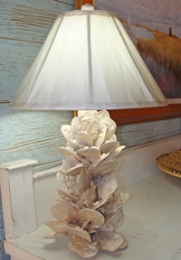 Handcrafted Porcelain Oyster Shell Lamp