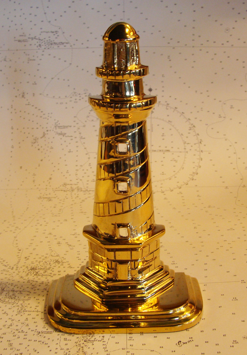 Brass Lighthouse Bookends Skipjack Nautical Wares