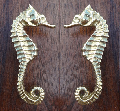 Brass Sea Horse Pull Or Knob Pair New Skipjack Nautical Wares