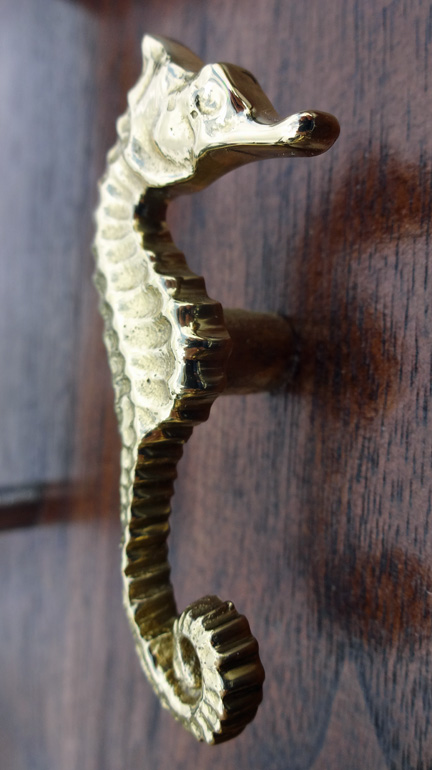Brass Sea Horse Pull Or Knob Pair New Skipjack Nautical Wares