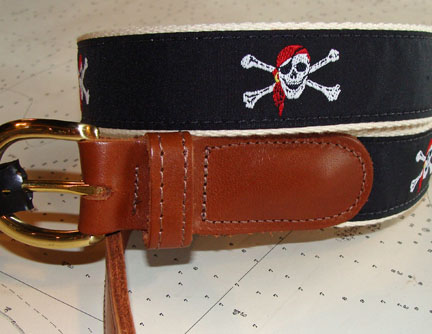Pirate Nautical Belt on White - size 32, 42 or 44 -- 25% off!