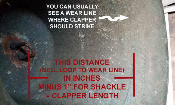 Instructions for measuring your ship bell replacement clapper