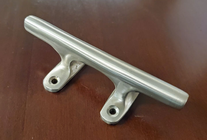 Brushed Nickel Cleat 4 Inch New Skipjack Nautical Wares