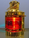 brass port side light, red Fresnel lens
