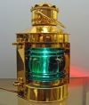 brass starboard side light, green Fresnel lens