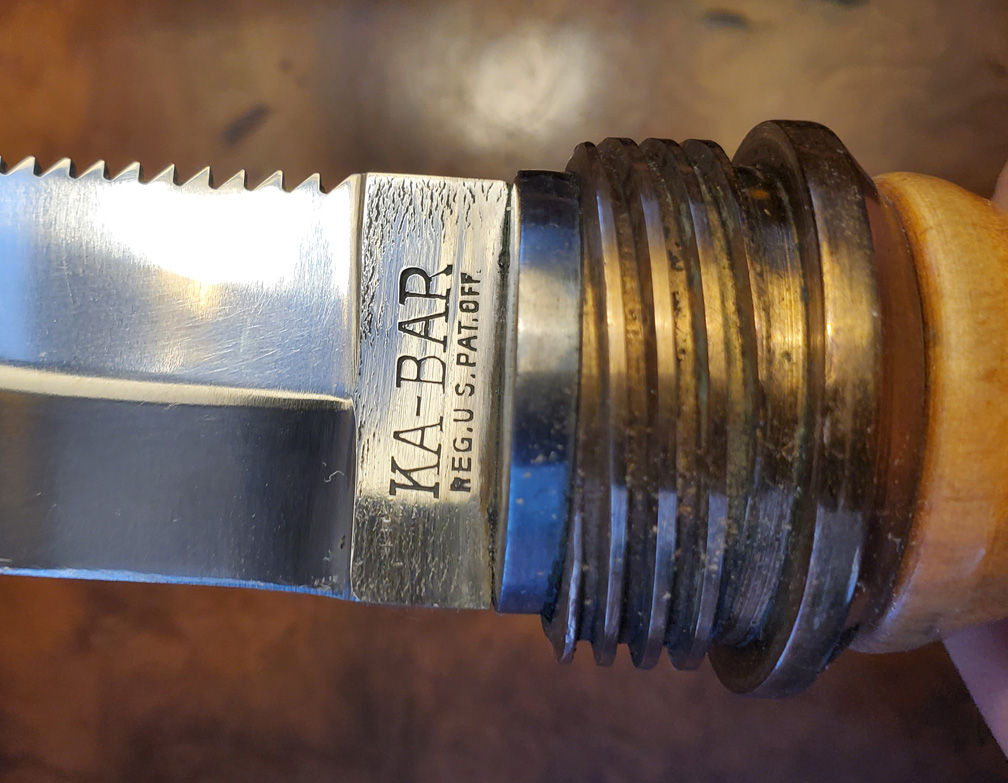 Original U.S. WWII KABAR Deep Sea Diving Knife with Brass Scabbard Skipjack Nautical Wares