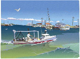 "Workboat, Tangier Island," Digital Serigraph Print by Sam LaFever