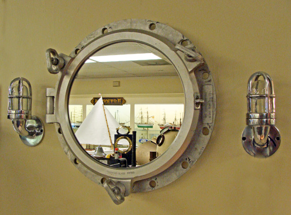 Nautical Mirror Made With Authentic Ships Porthole Aluminum Nautical Mirror Made With Authentic Ships Porthole Aluminum