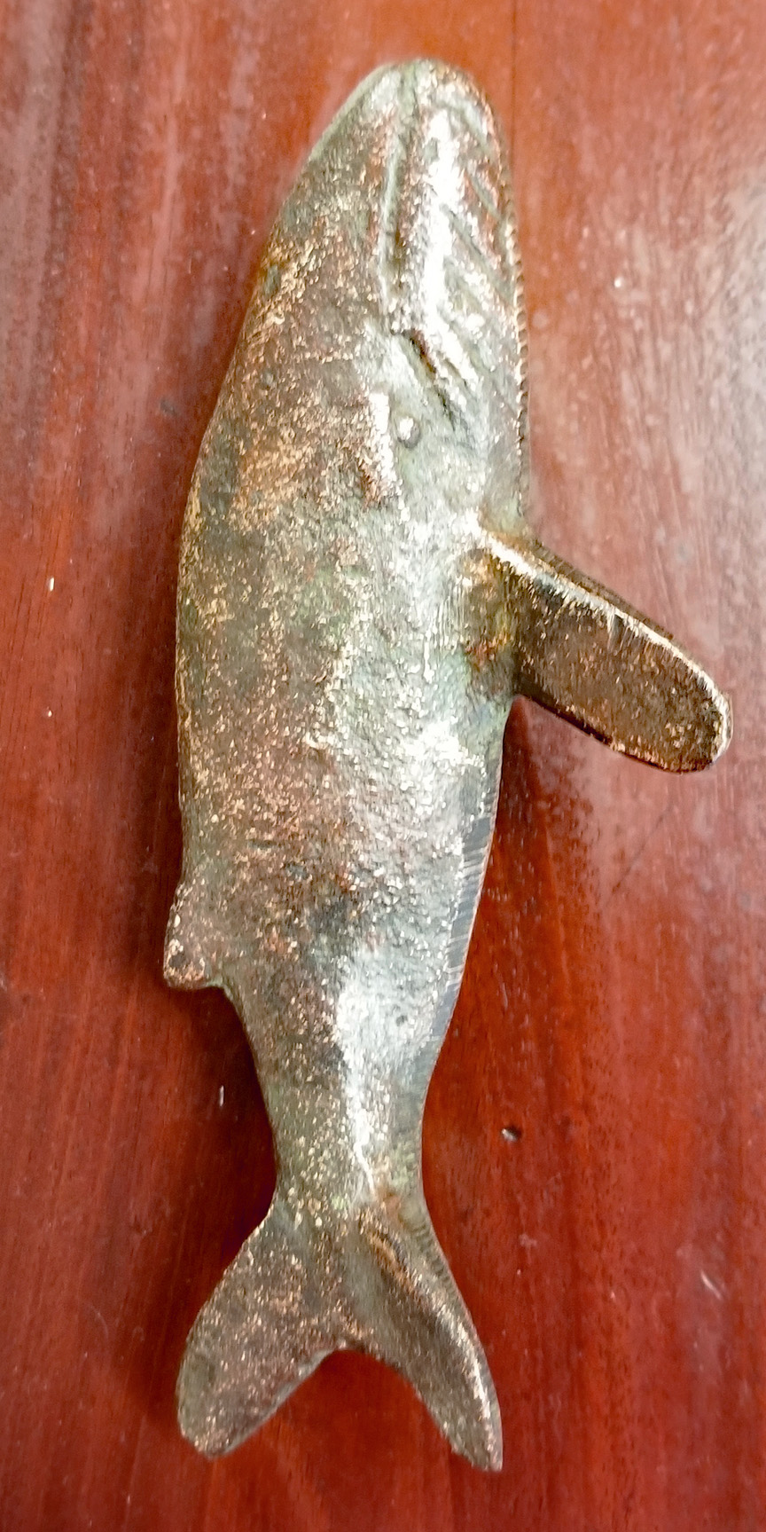 Antique Bronze Leaping Whale Door Knocker Skipjack Nautical Wares