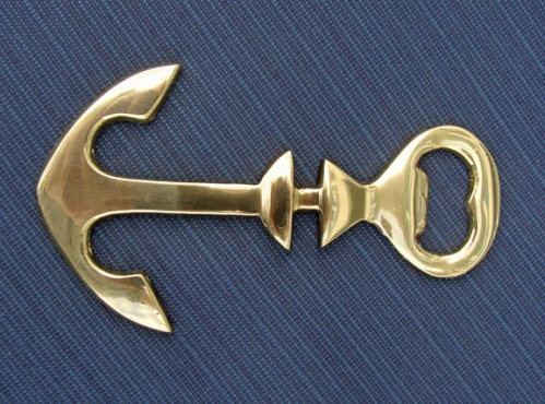 Brass anchor bottle opener, lacquered