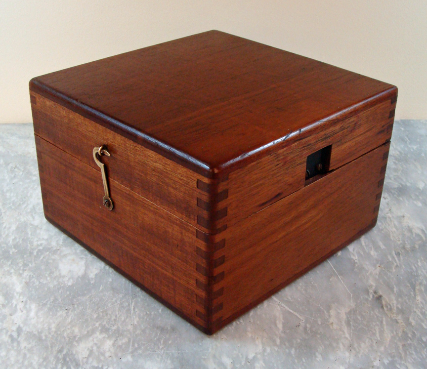 Antique Dry Card Compass in Mahogany Box Skipjack Nautical Wares