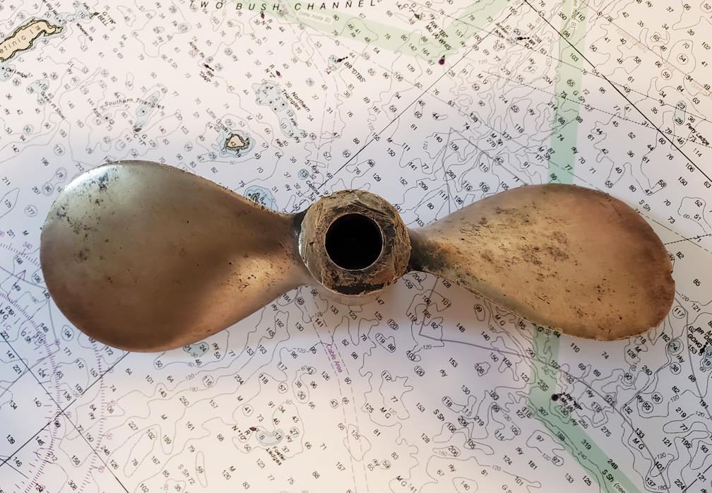 Brass Two Blade Boat Motor Propeller Skipjack Nautical Wares