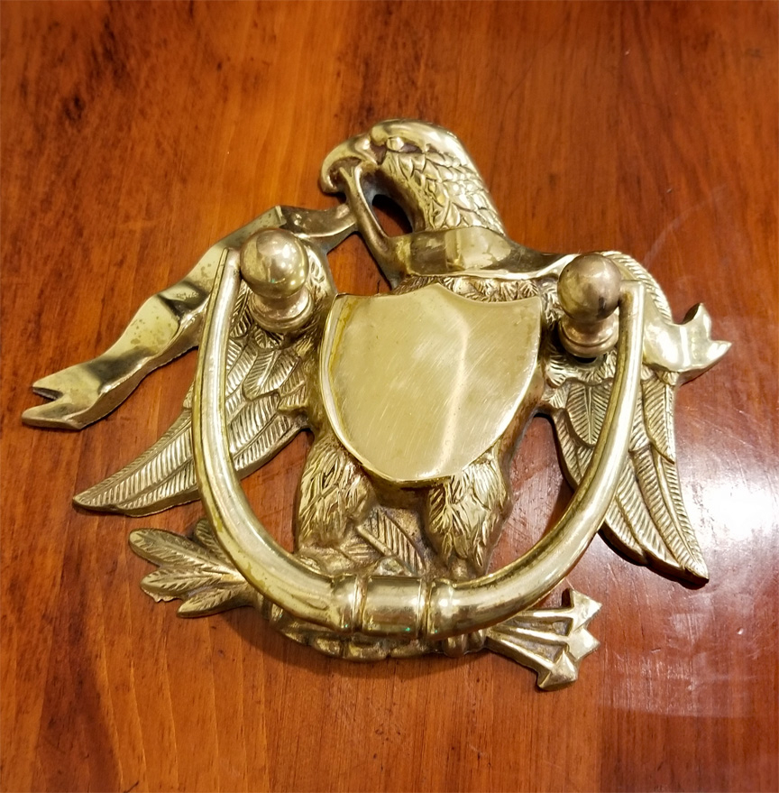 Classic Vintage Brass American Eagle Door Knocker Skipjack Nautical Wares