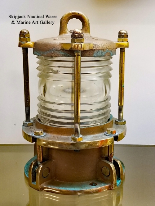 Nautical Wall Ceiling Piling Lights Skipjack Wares Brass Ship S Navigational Light With 360 Degrees Fresnel Lens