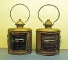 Early 20th Century Brass Port &amp; Starboard Navigational Running Lights - PAIR