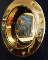Brass Door Porthole With Adjustable Flange, opposite side view