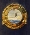 Brass Door Porthole With Adjustable Flange, decorative see through view