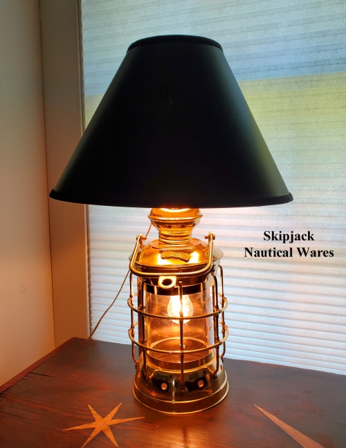 Polished Brass Masthead Nautical Table Lamp New Skipjack Wares Polished Brass Masthead Nautical Table, Nautical Brass Table Lamps