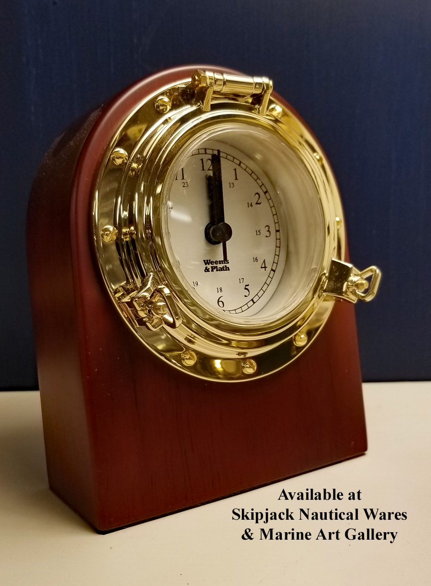 Porthole Quartz Desk Clock Skipjack Nautical Wares