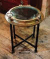Custom Made Brass Porthole Nautical Table