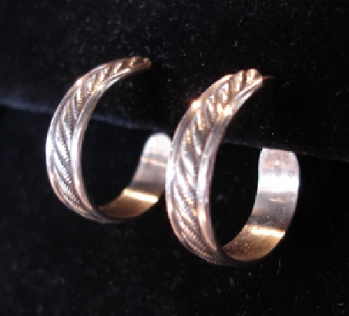 "Hope" sterling silver hoop earrings from the Barbara Vincent Collection