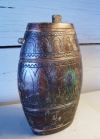 Antique Wood Canteen Flask- Folk Art
