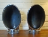 Large Chrome-Plated Cast Bronze Cowl Vents, front view