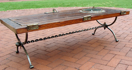 Custom Made Nautical Teak Ships Door Coffee Table: Skipjack Custom Made Nautical Teak Ships Door Coffee Table - Custom Made Nautical Teak Ships Door Coffee Table: Skipjack