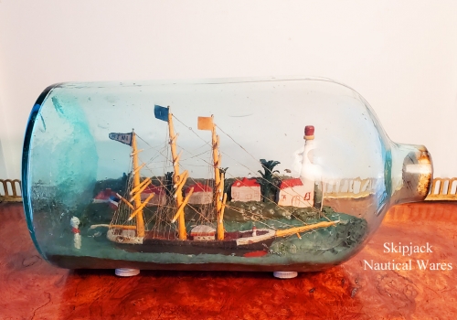 Antique Ship-in-a-bottle Diorama