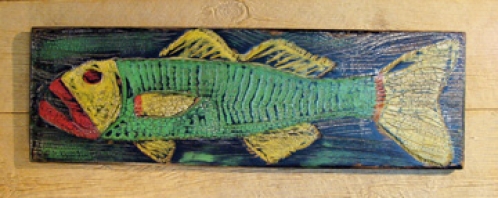 Folky Fish carved and painted folk art by Joe Marinelli