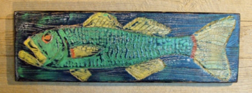 Folky Fish carved folk art by Joe Marinelli